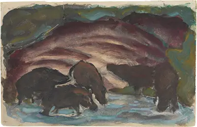 Wild Boars in the Water Franz Marc